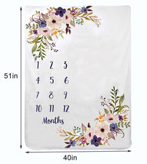 TRASUN milestone blanket flat lay with soft floral print for newborn portraits