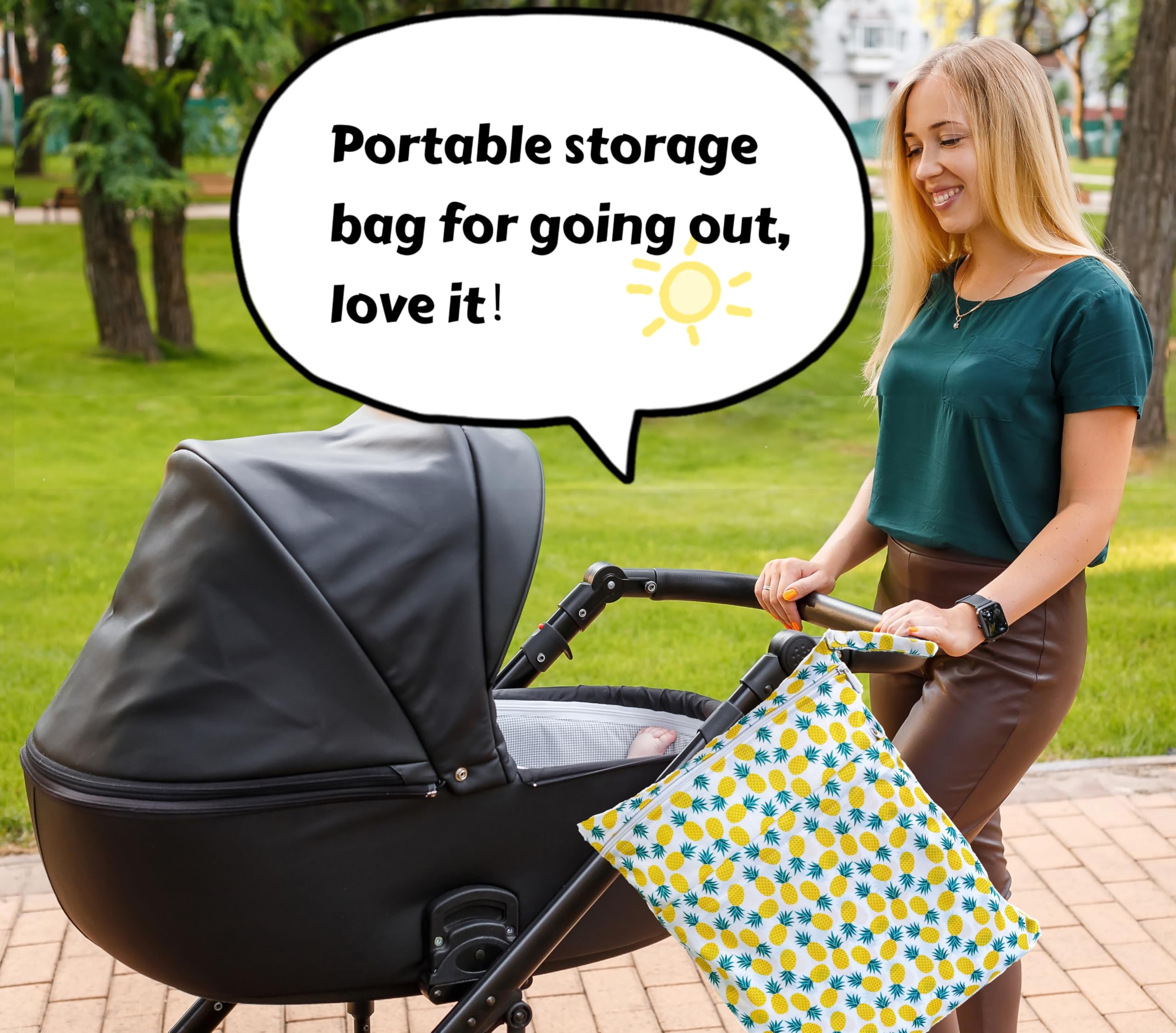 TRASUN lightweight, foldable bag fits any bag or stroller.