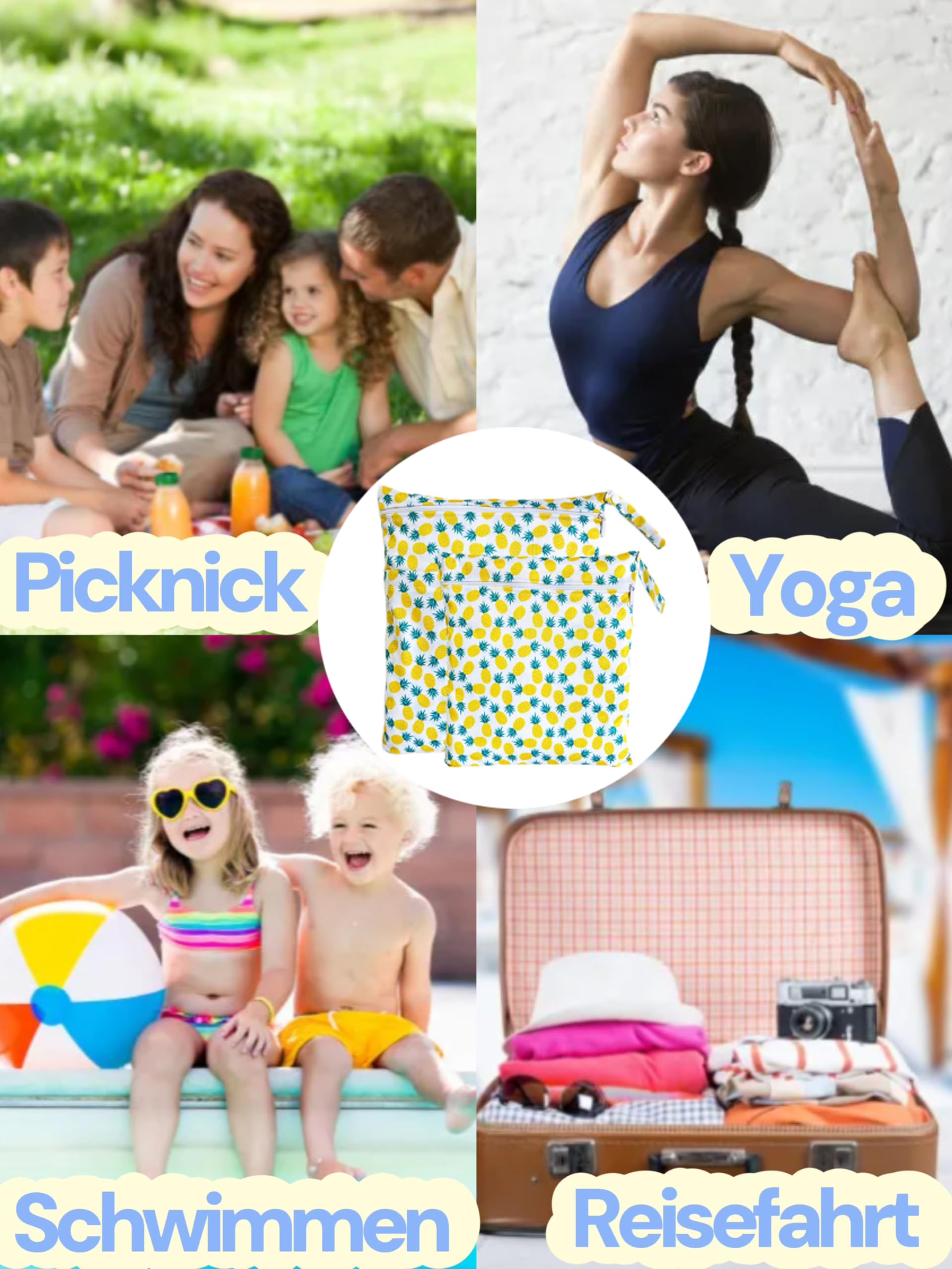 TRASUN travel gym beach bag keeps damp items contained.