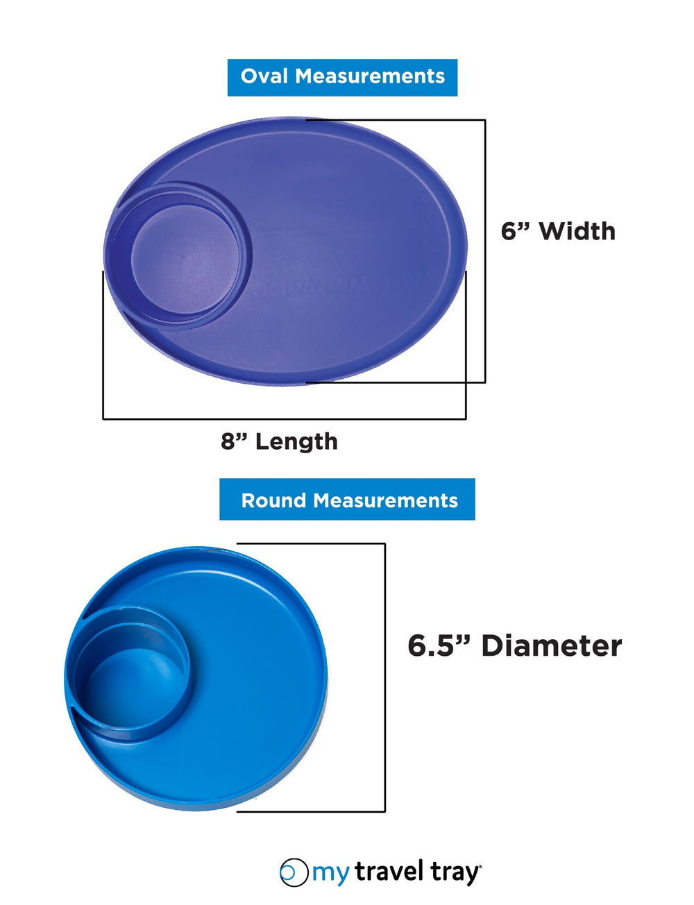 Travel Tray Oval USA-made dishwasher-safe for quick cleanup.