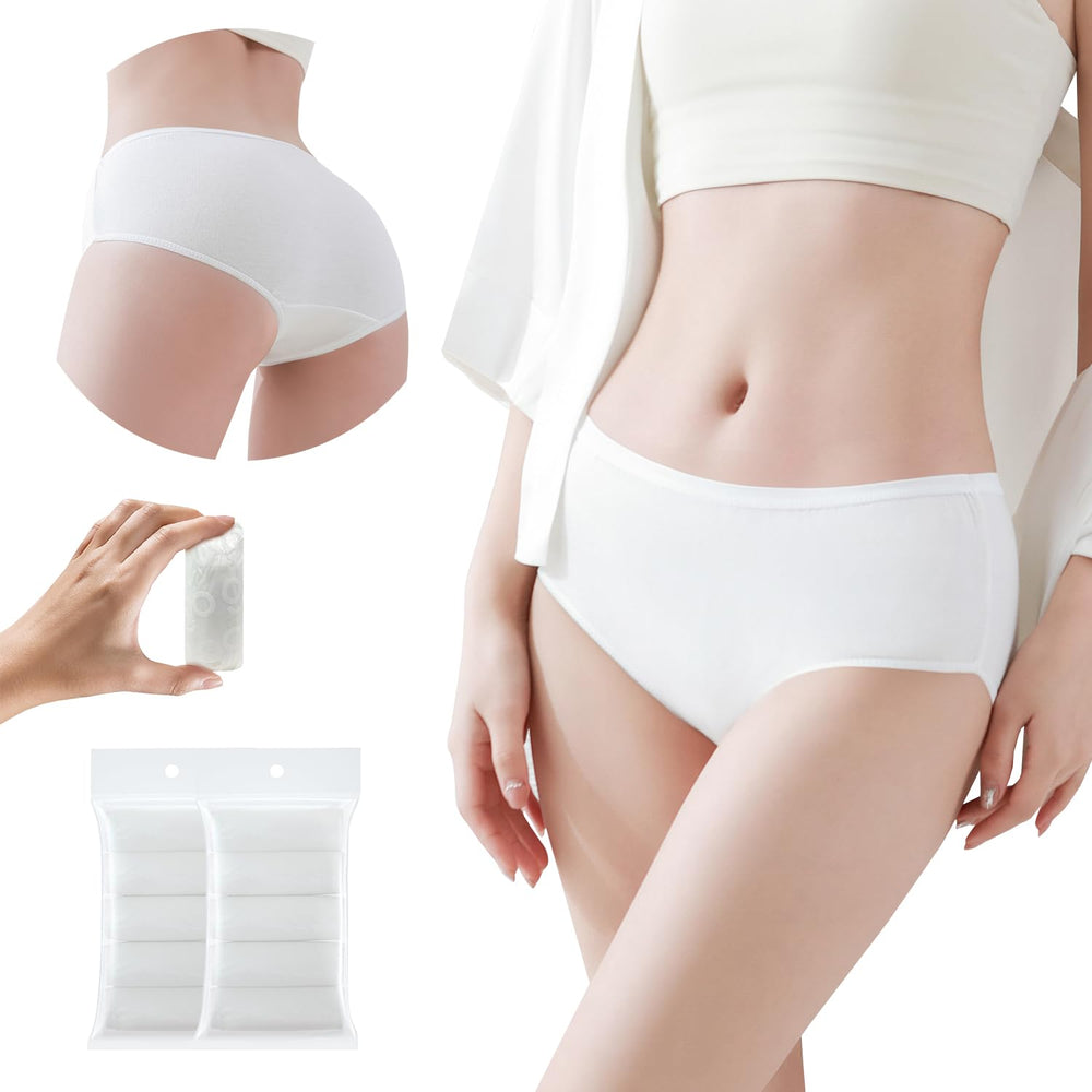 Travelcare Women's disposable underwear, individually wrapped for hygienic travel comfort.