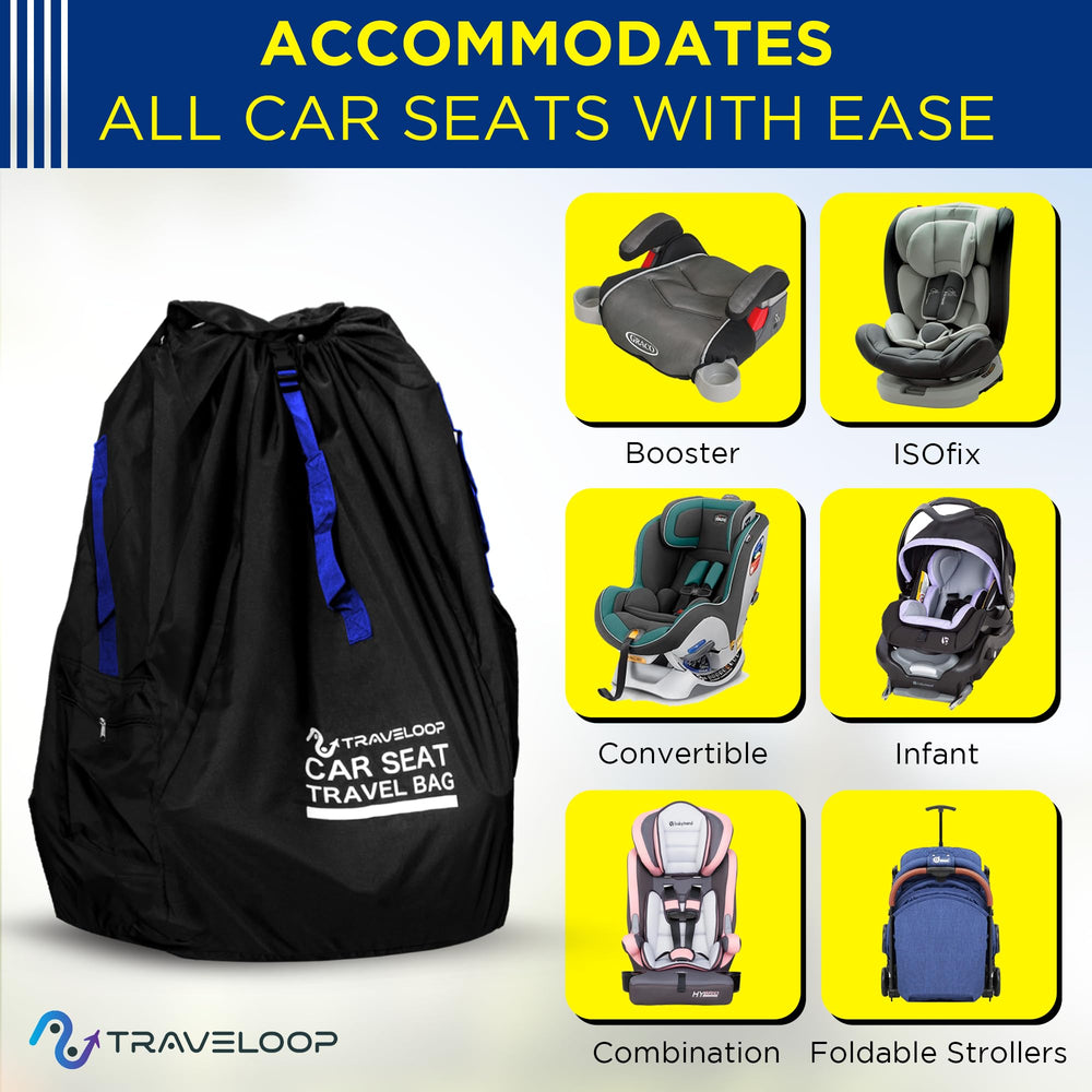Top drawstring closure secures the seat inside
