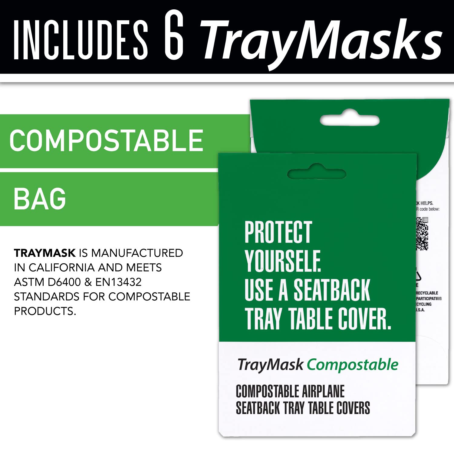 TrayMask compostable travel accessory protecting surfaces on the go