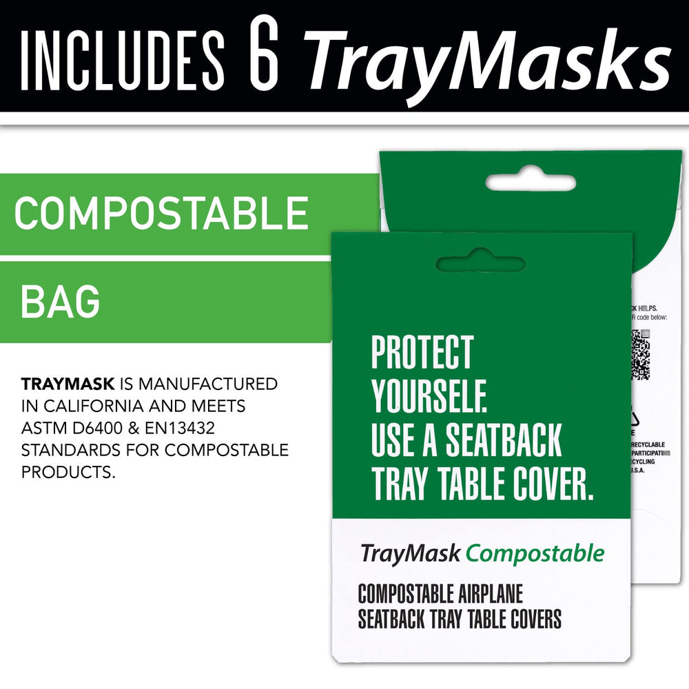 TrayMask compostable travel accessory protecting surfaces on the go