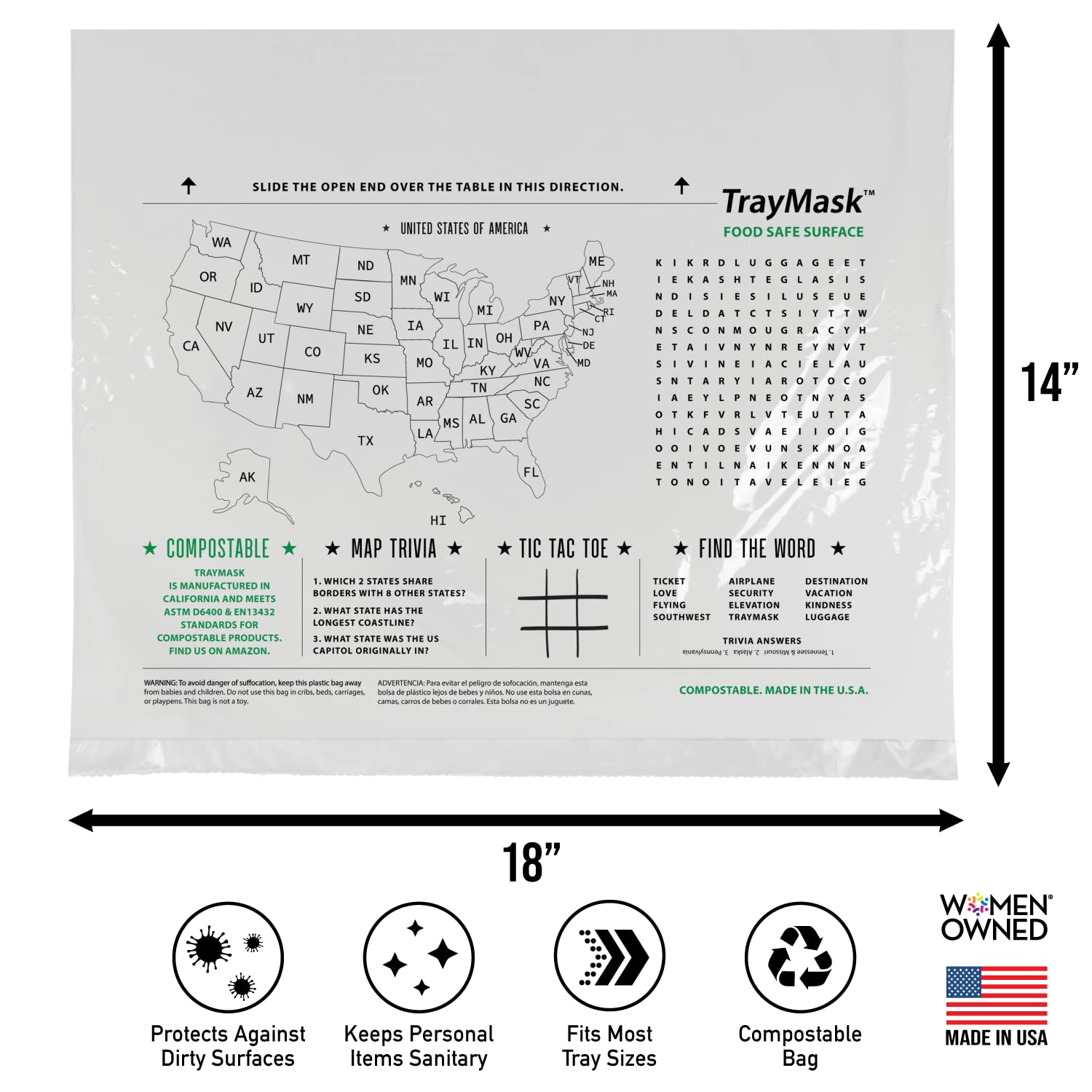 TrayMask used by kids for travel activities on a clean surface