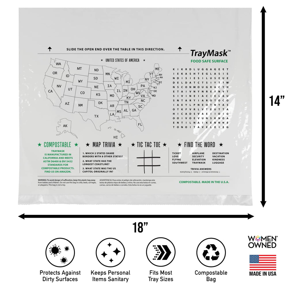 TrayMask used by kids for travel activities on a clean surface