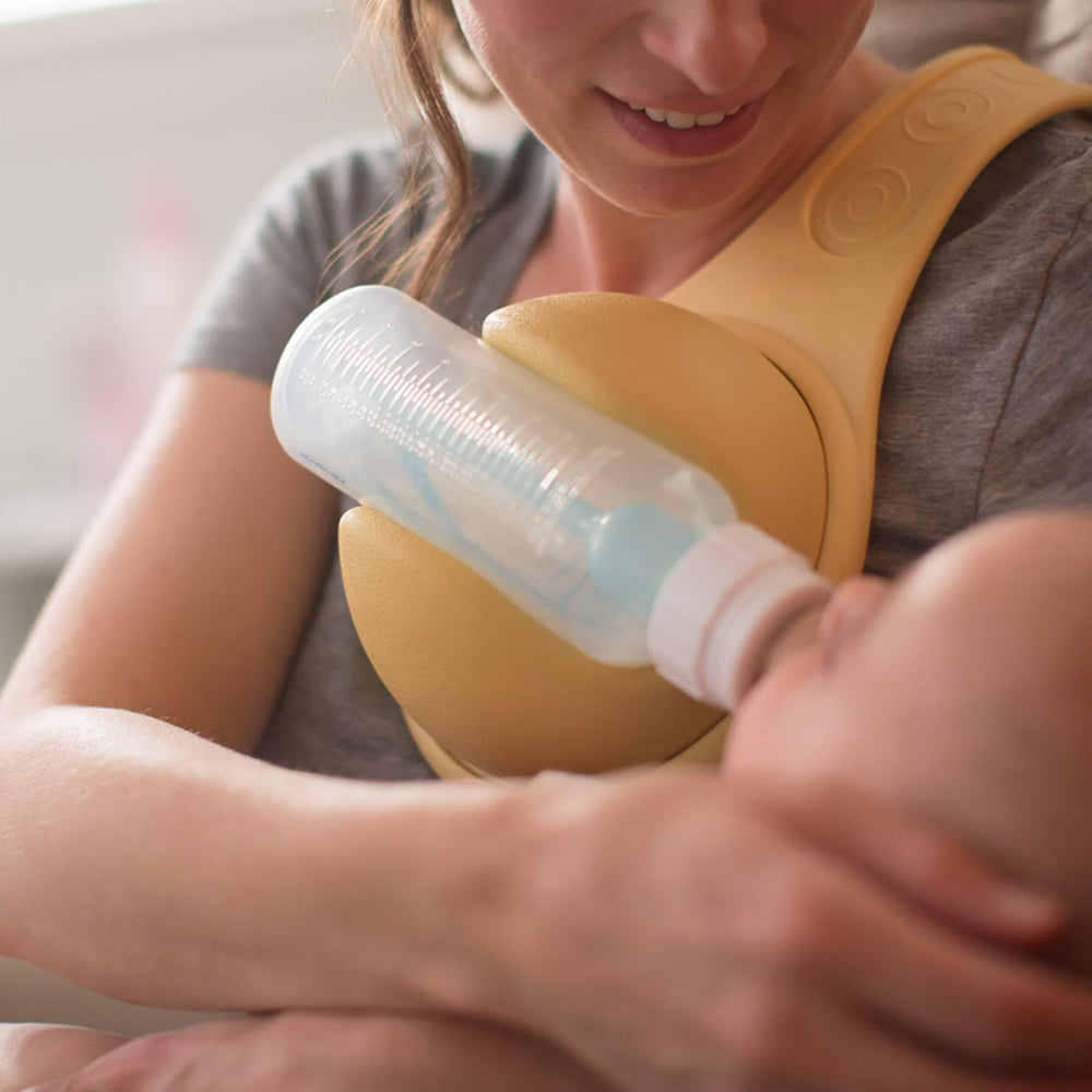 TreaHome orange ergonomic fit keeps baby upright and secure.