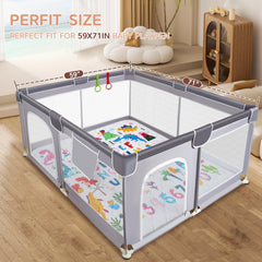 TreeBud Baby Play Mat 59x71 inch-size supports spacious crawling and movement.