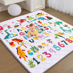 TreeBud Baby Play Mat with dinosaur pattern for engaging tummy-time exploration.