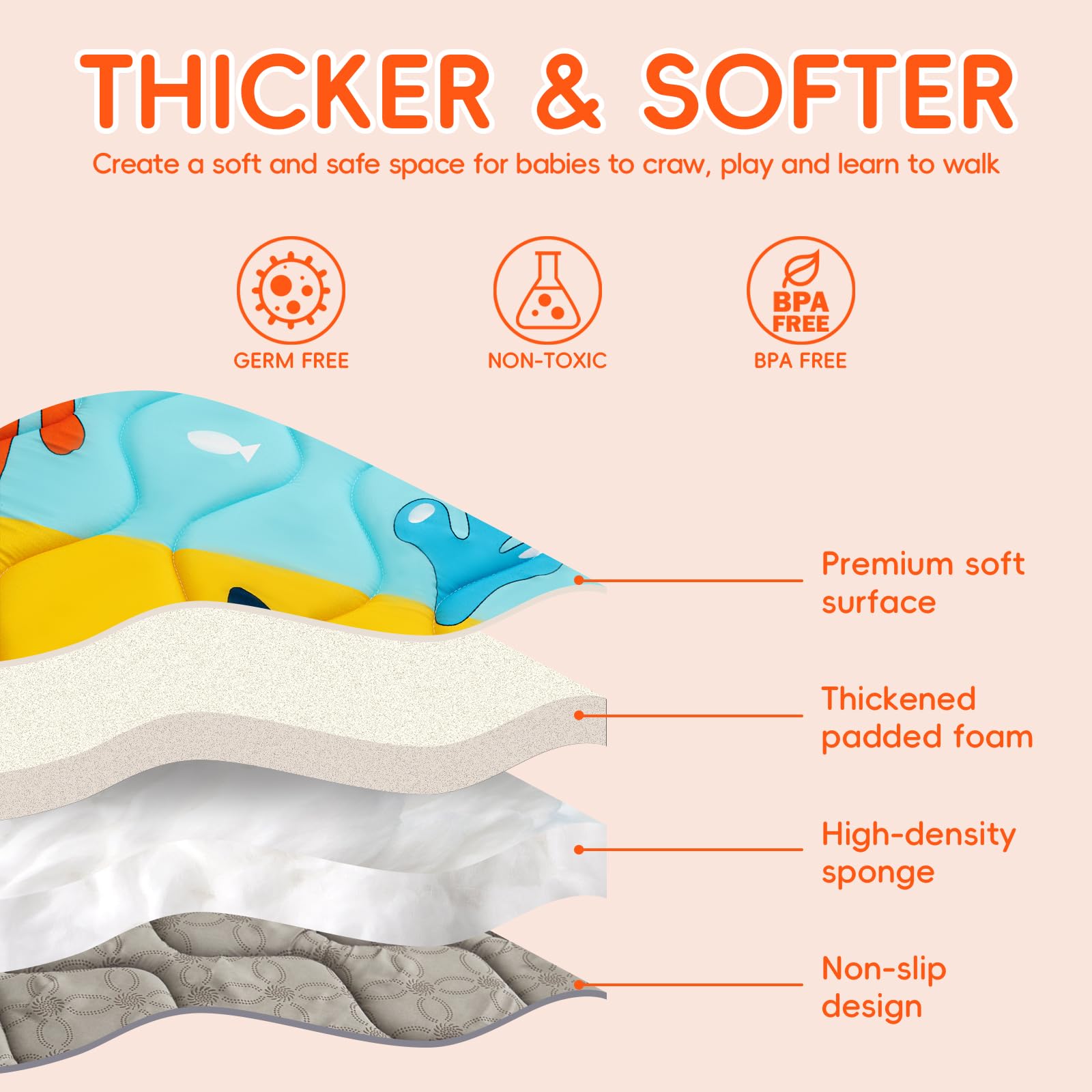 TreeBud Baby Play Mat folded for easy storage and travel.