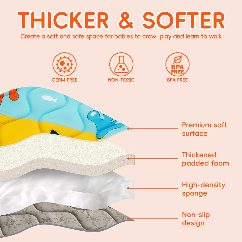 TreeBud Baby Play Mat folded for easy storage and travel.