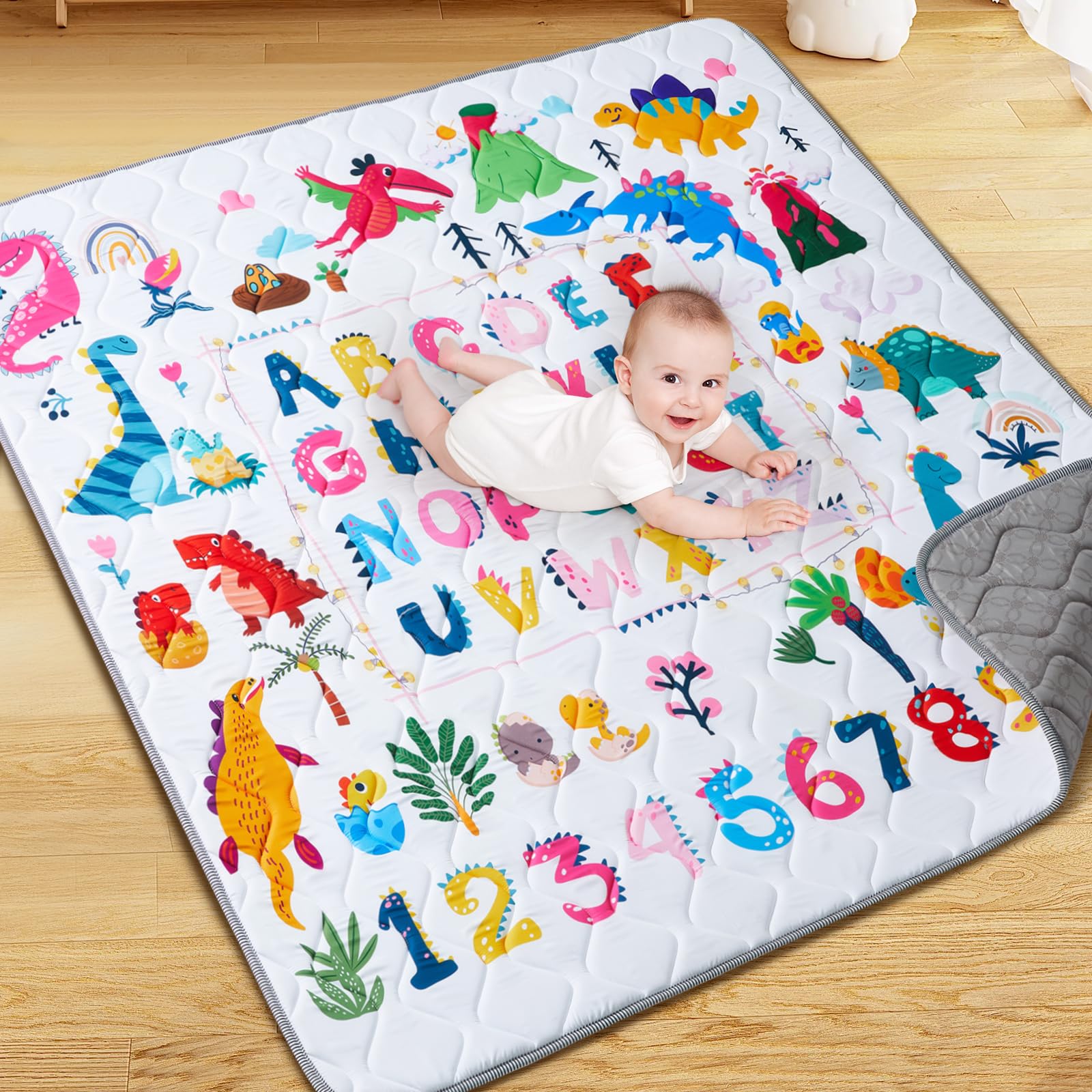 TreeBud Baby Play Mat machine washable for simple care.