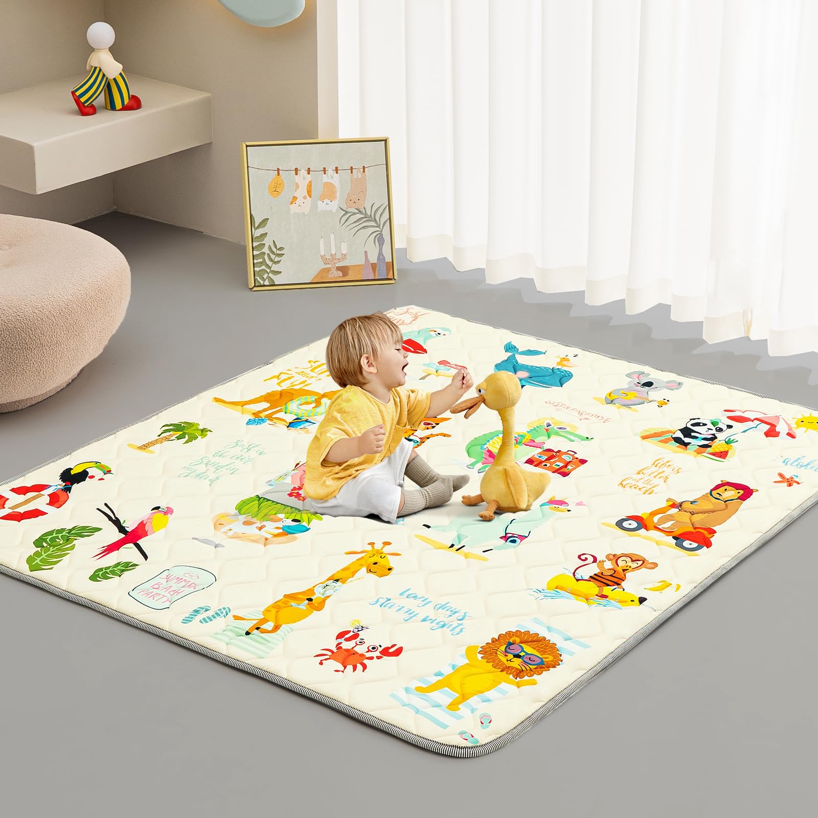 TreeBud baby play mat fits playpens and offers versatile floor space.