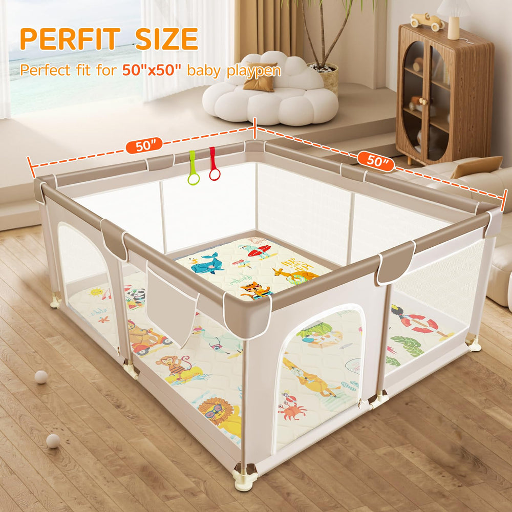TreeBud baby play mat waterproof cover keeps spills at bay for easy cleanup.