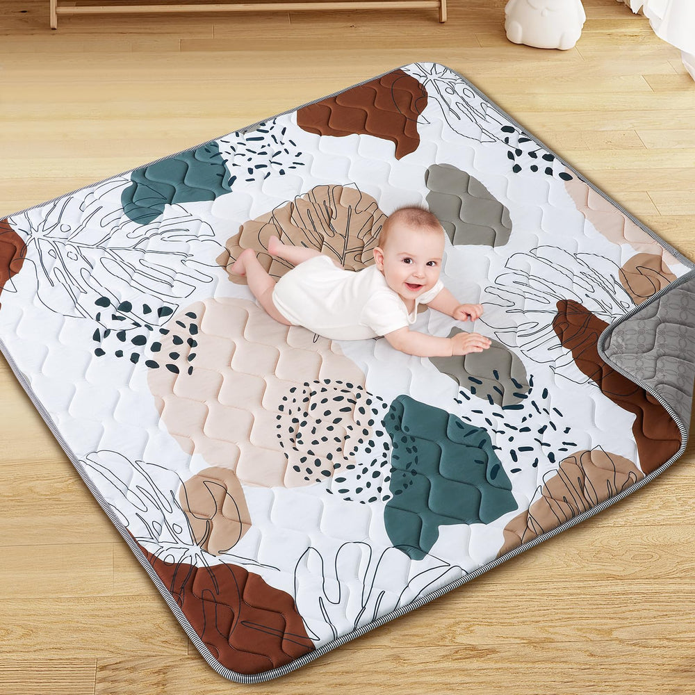 TreeBud Machine washable mat simplifies post-play cleanup.