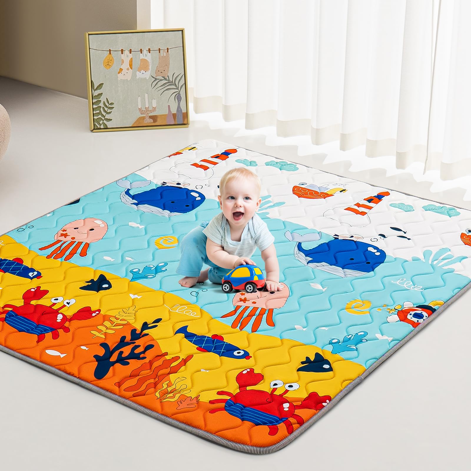 TreeBud sky-sea pattern engages visual senses and supports imaginative play.