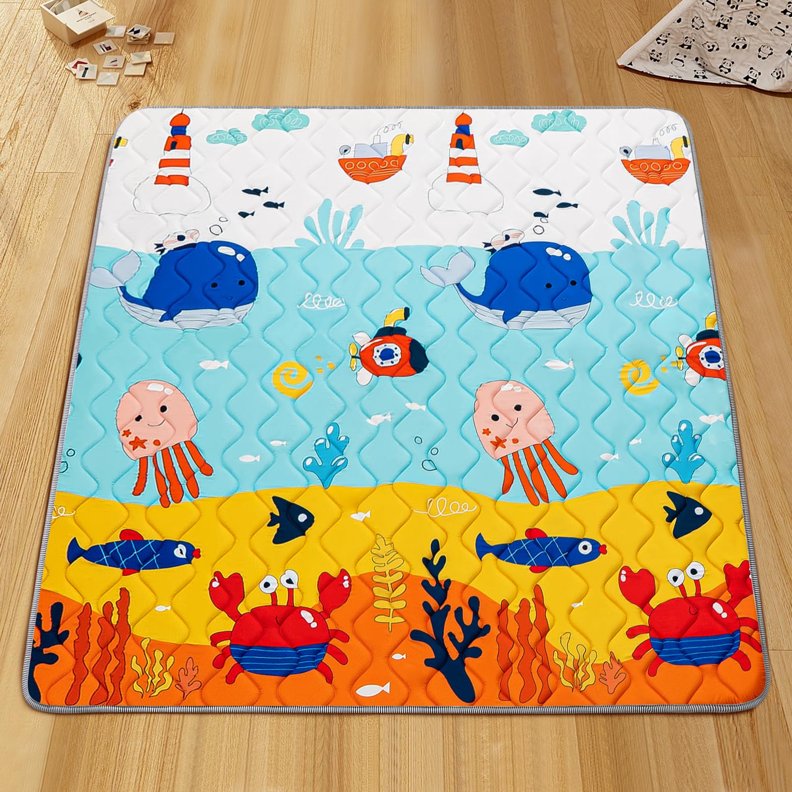 TreeBud ultra-plush foam provides a soft surface for early exploration.
