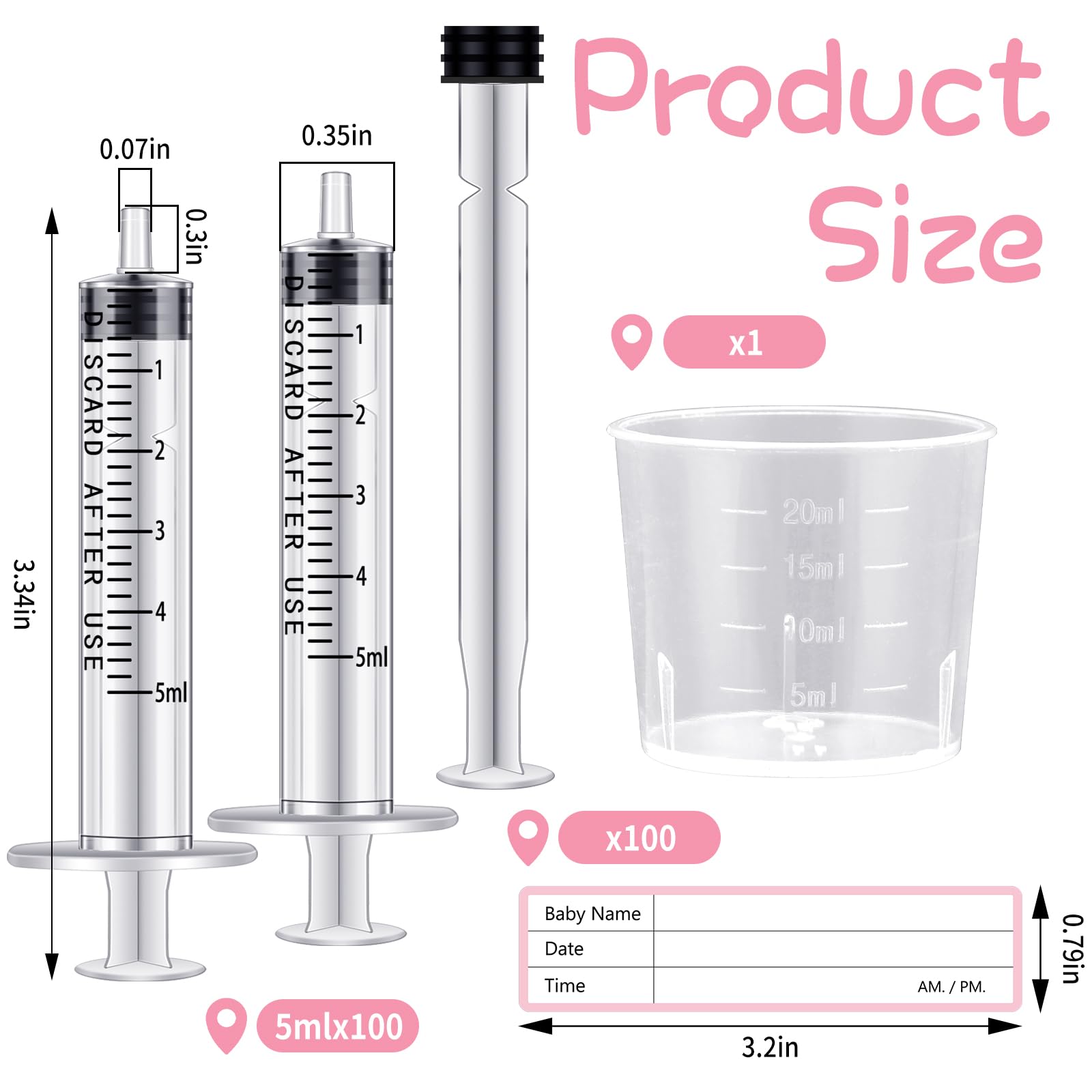 TrelaCo 5ml syringes with caps provide sterile, needle-free colostrum collection