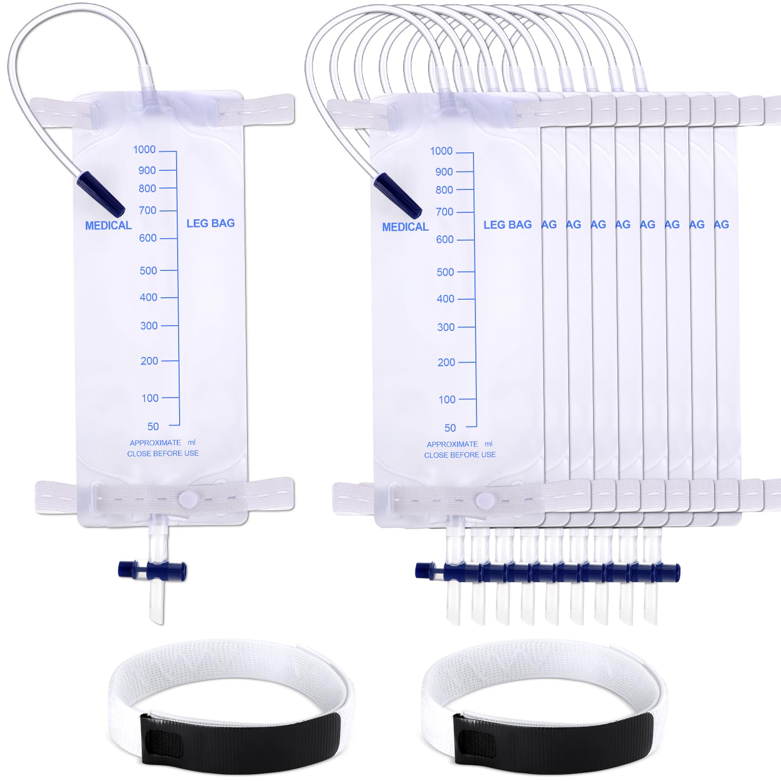 TrelaCo catheter leg bag 1000ml provides secure drainage during daily activities.