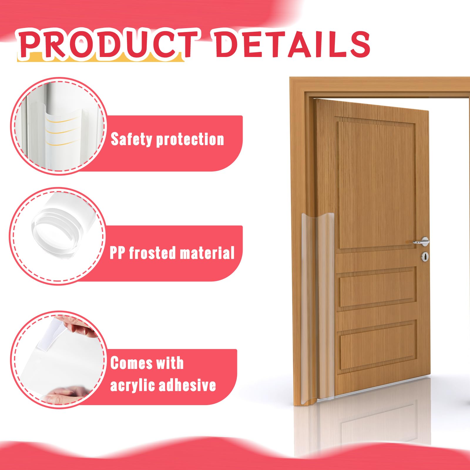 TrelaCo door edge guard shields edges to reduce accidental pinches.