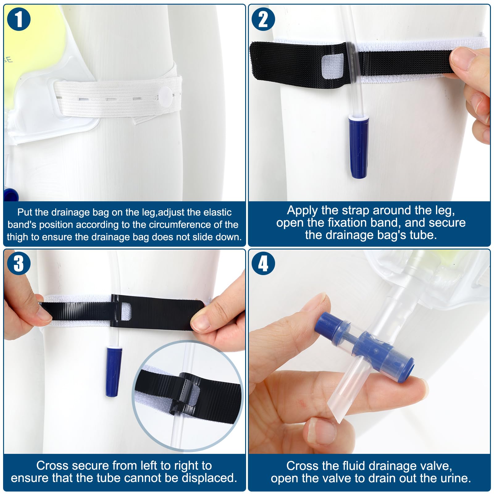TrelaCo elastic leg bag band adjusts for a comfortable fit