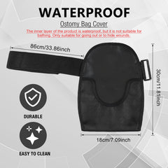 TrelaCo ostomy bag cover with adjustable belt stays securely in place.