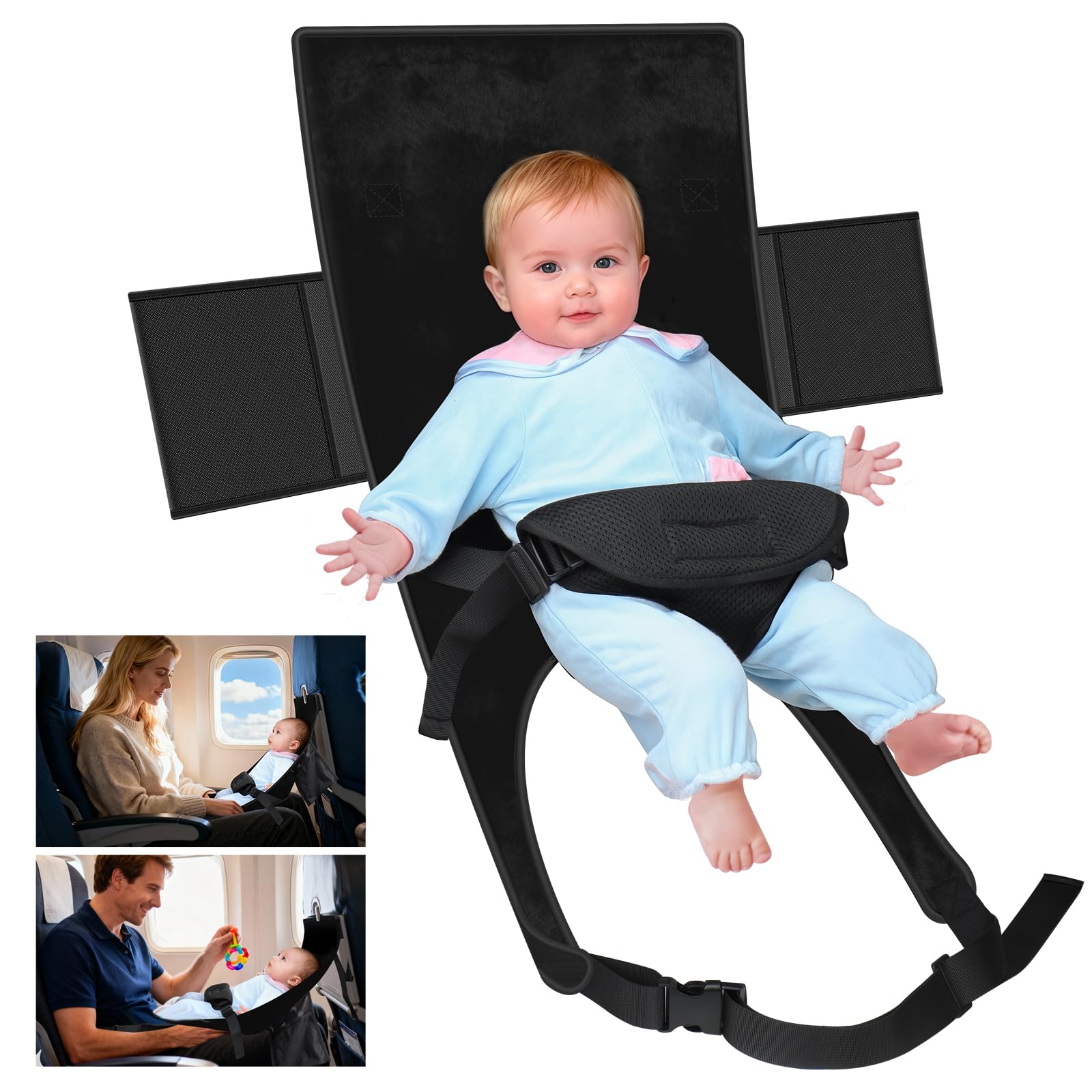TRELC portable baby airplane bed folded design for compact travel convenience