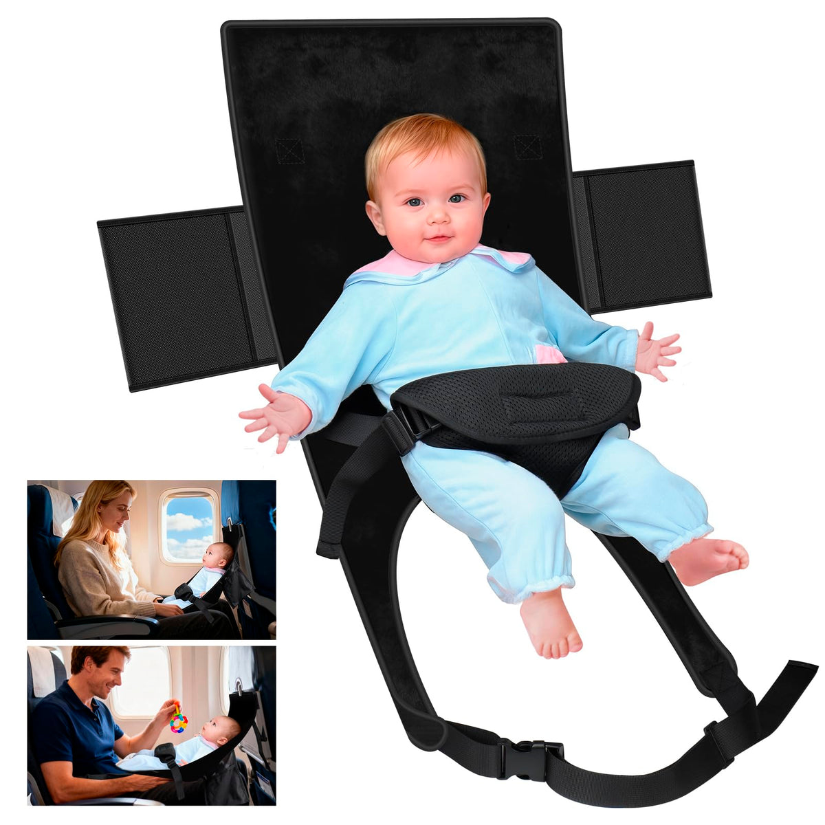 TRELC portable baby airplane bed folded design for compact travel convenience