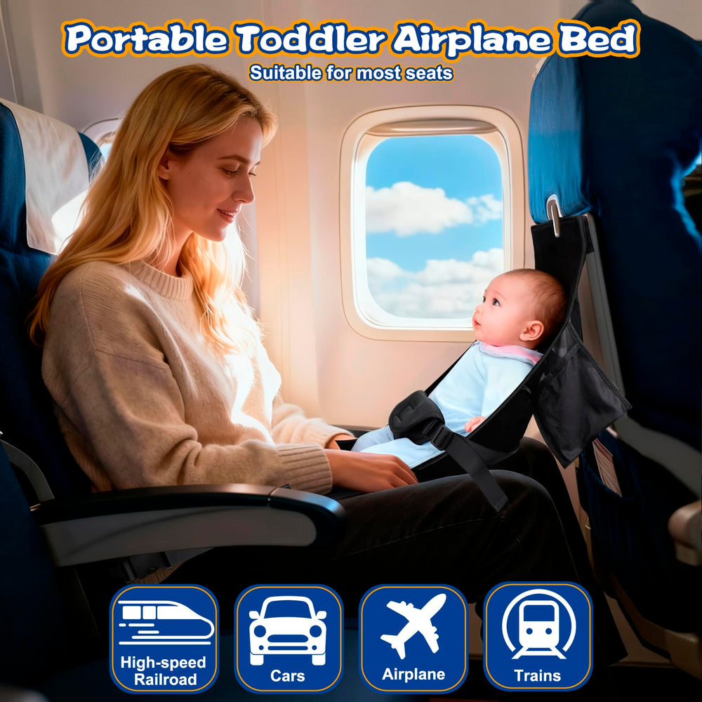 TRELC portable baby airplane bed storage bag keeps travel essentials organized