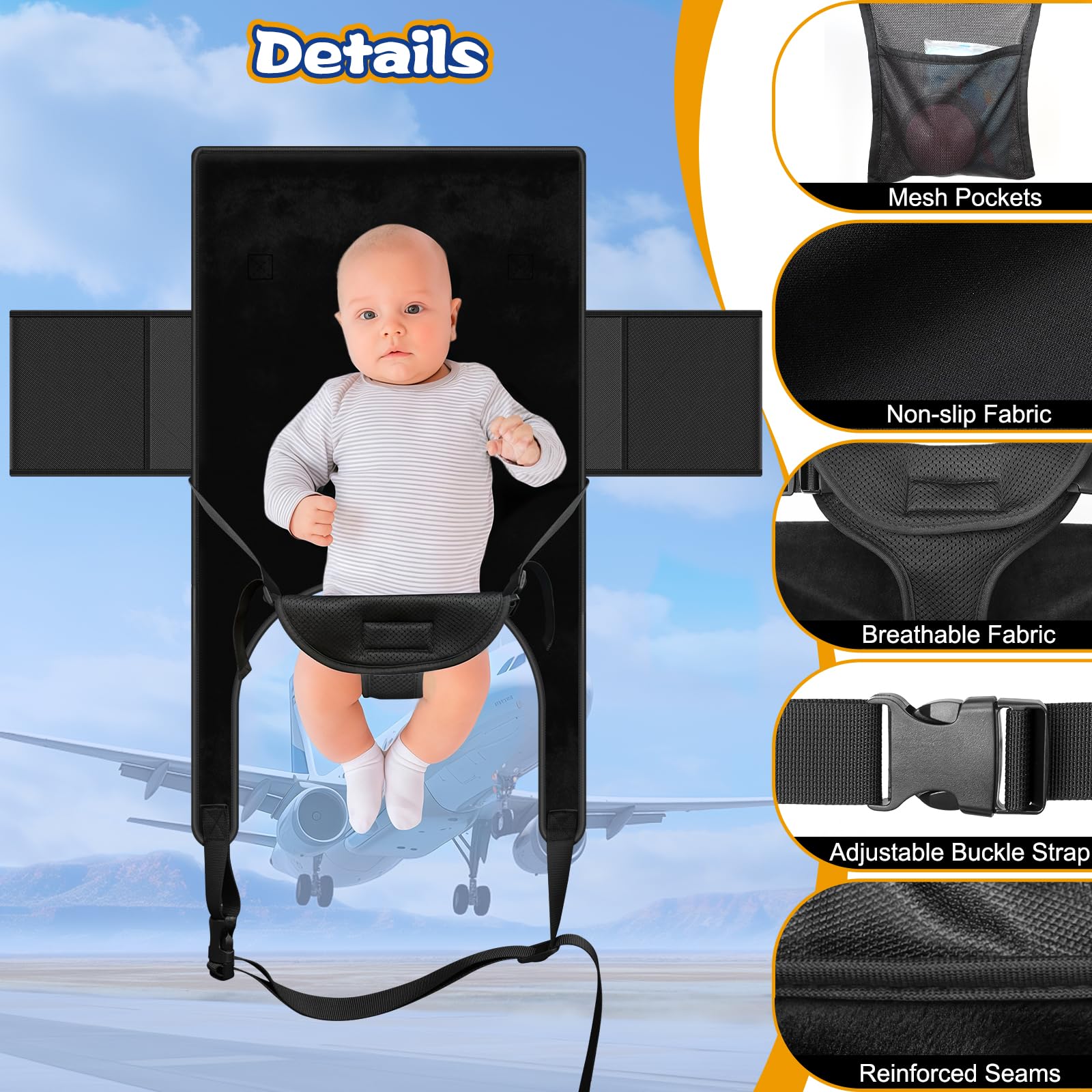 TRELC travel bed suitable for airplane, train, or rail journeys