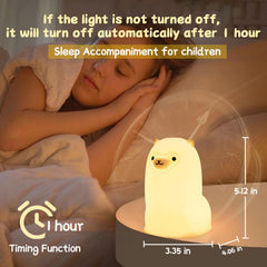 Tremdwoto Alpaca night light timer button simplifies a one-hour sleep routine.