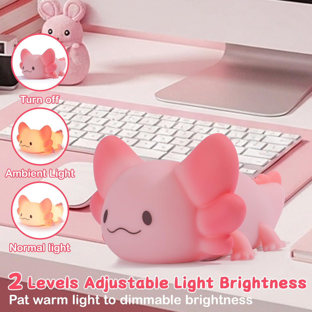 Tremdwoto Axolotl Night Light made of safe silicone for nursery use.