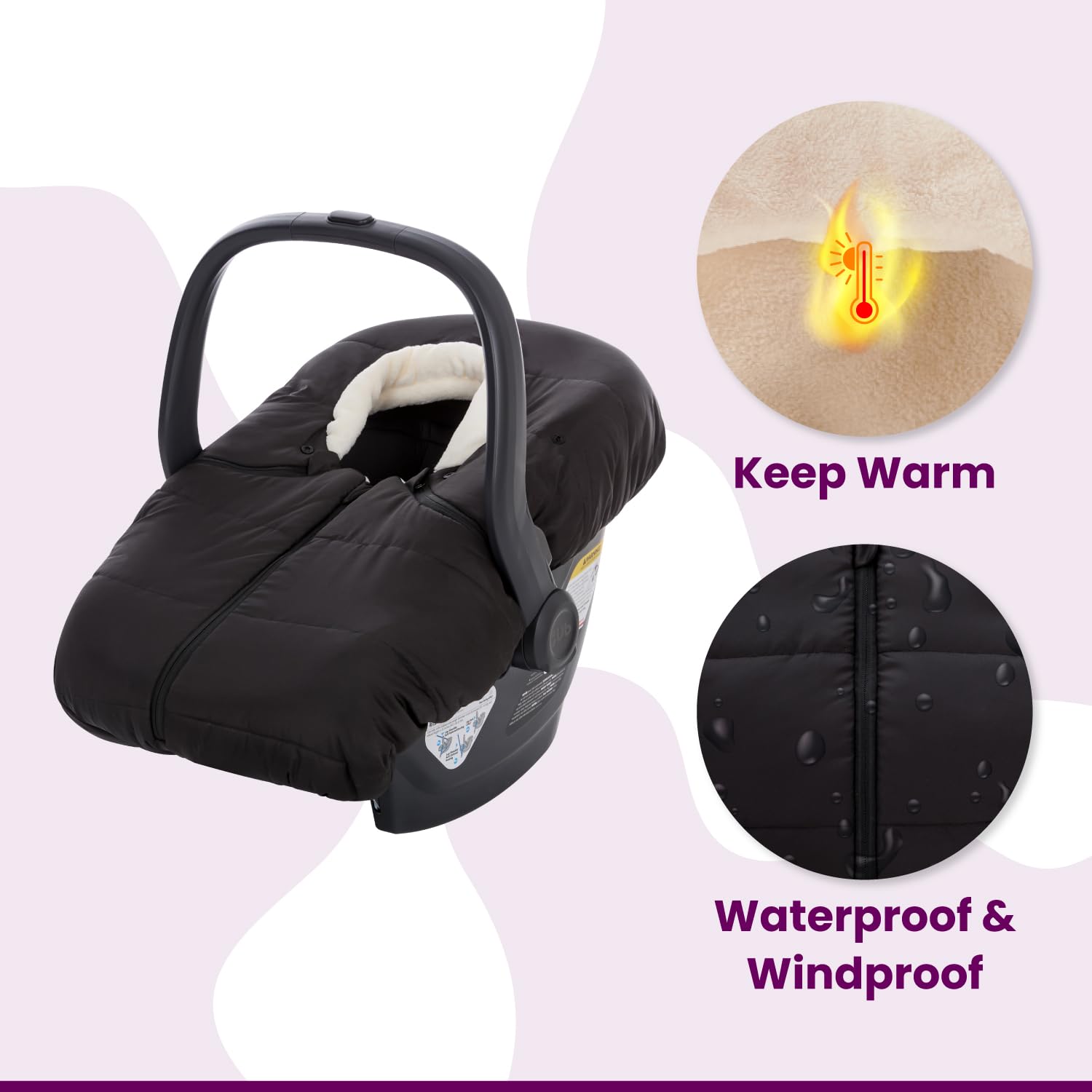 TRENDHUB elastic attachment secures the cover over the car seat securely