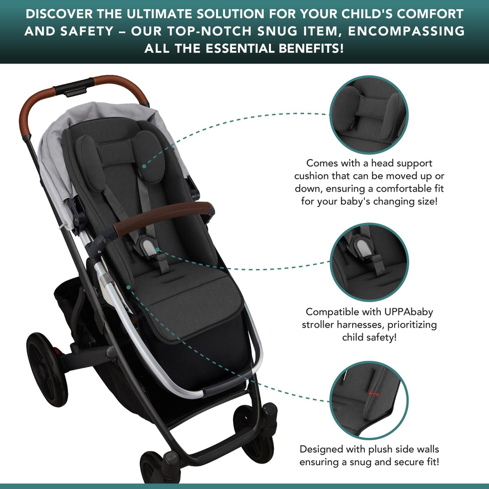 TRENDHUB plush breathable fabric keeps baby cool and cozy on walks