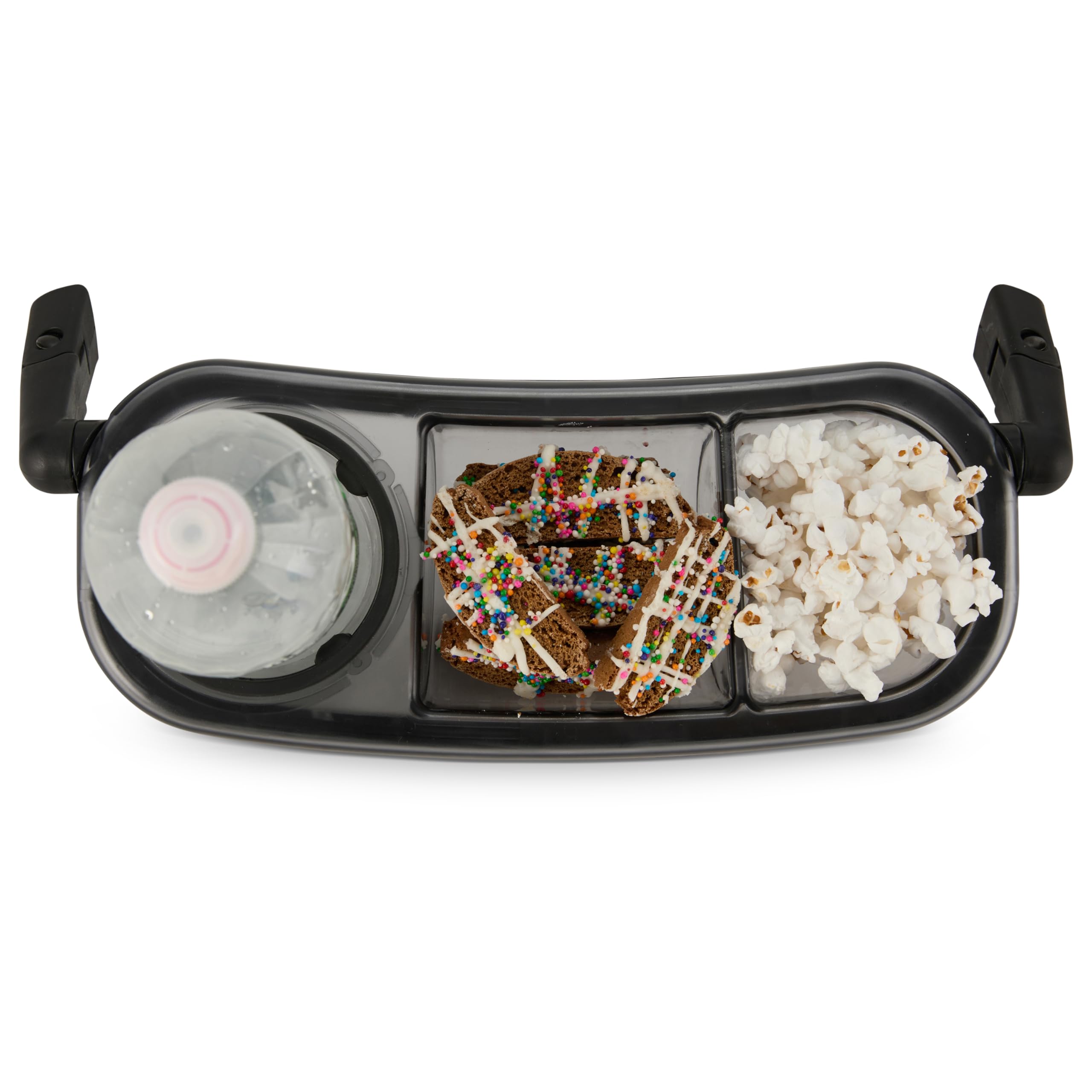 TRENDHUB snack tray mounted on a stroller for everyday convenience.