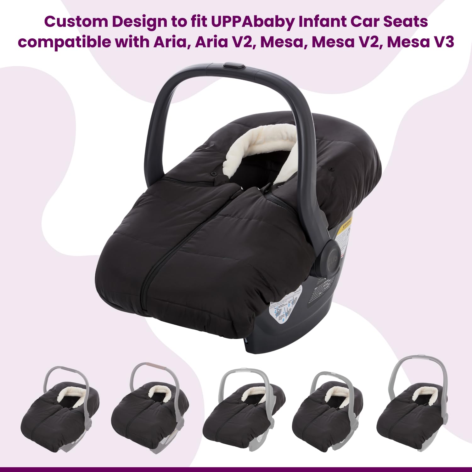 TRENDHUB ultra-plush winter cover for UPPAbaby Mesa fit, keeps baby warm outdoors