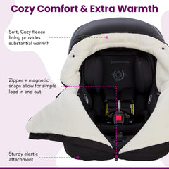 TRENDHUB waterproof baby footmuff used outdoors for wind protection