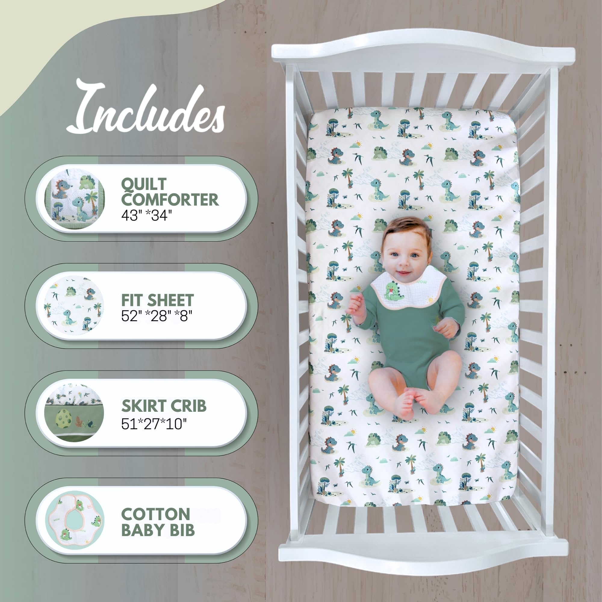 TrendLay 4-piece nursery set shown together for easy setup and cohesive styling.