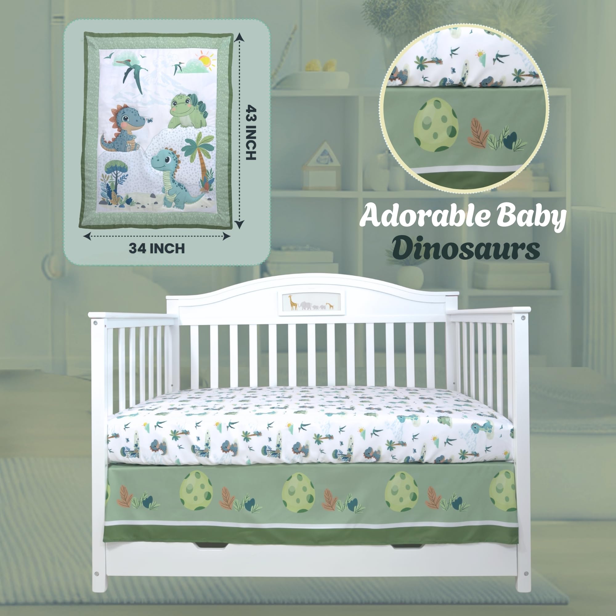 TrendLay crib sheet with elastic edge ensures secure fit on standard 28x52 cribs.