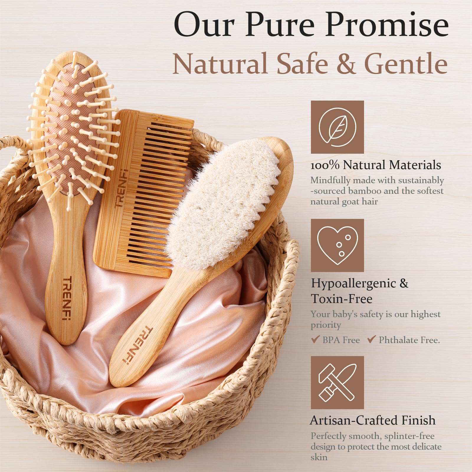 TRENFI fine-tooth comb finishes tangles as your child grows.