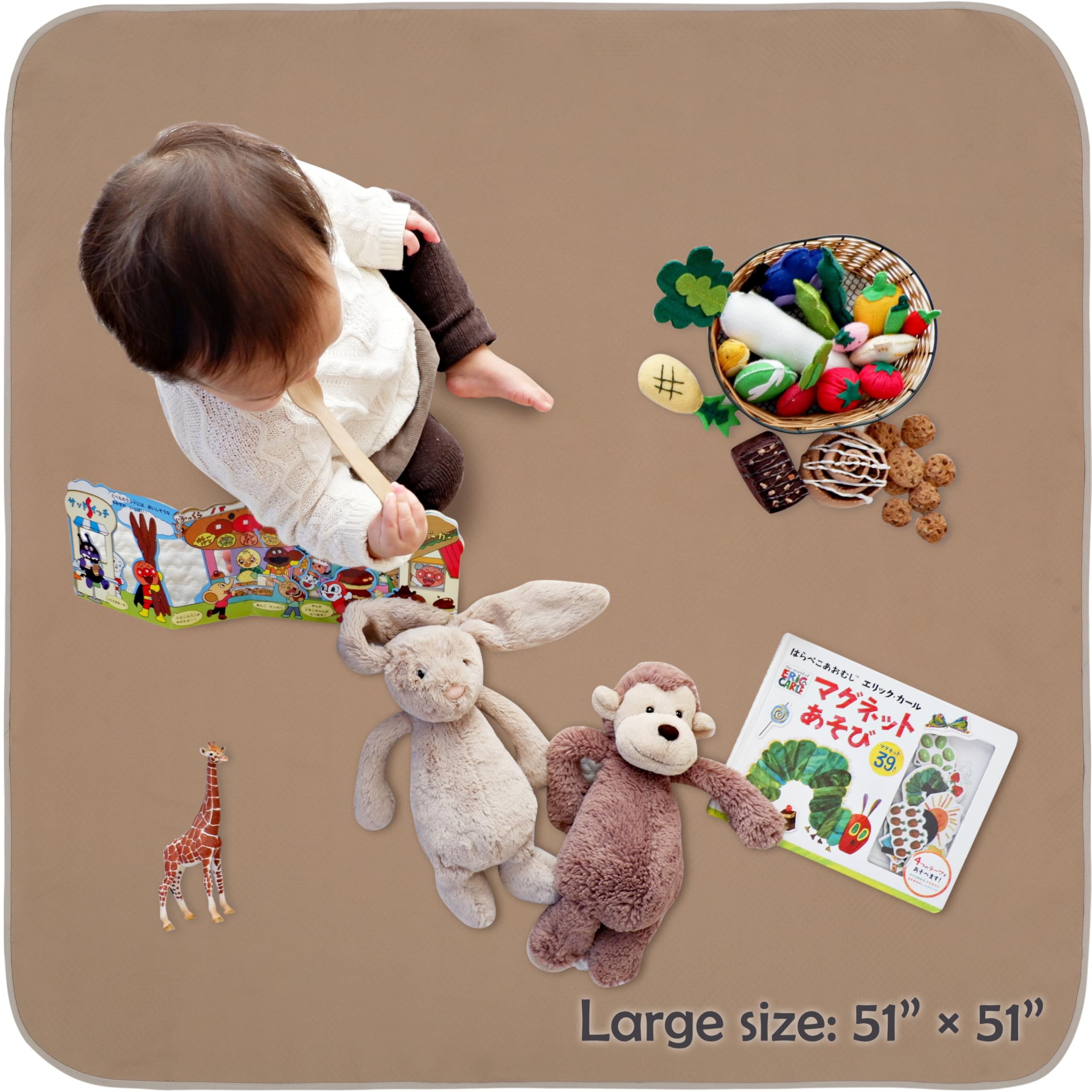 Triluby 51inch foldable splat mat ready to travel or store
