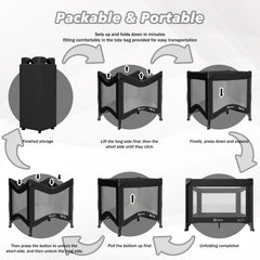 Trimigo Playpen folding system for quick setup and storage.