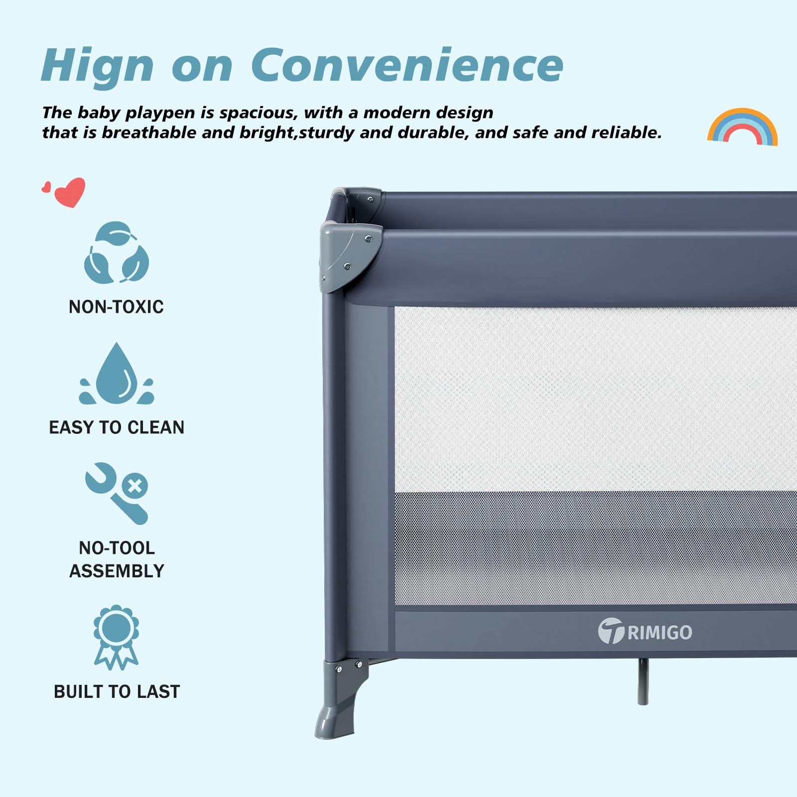 Trimigo travel bag packs the crib compactly for vacations.
