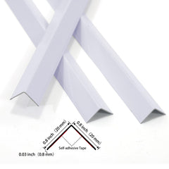 Trimold aluminum corner protector with adhesive back withstands busy kitchens and offices.