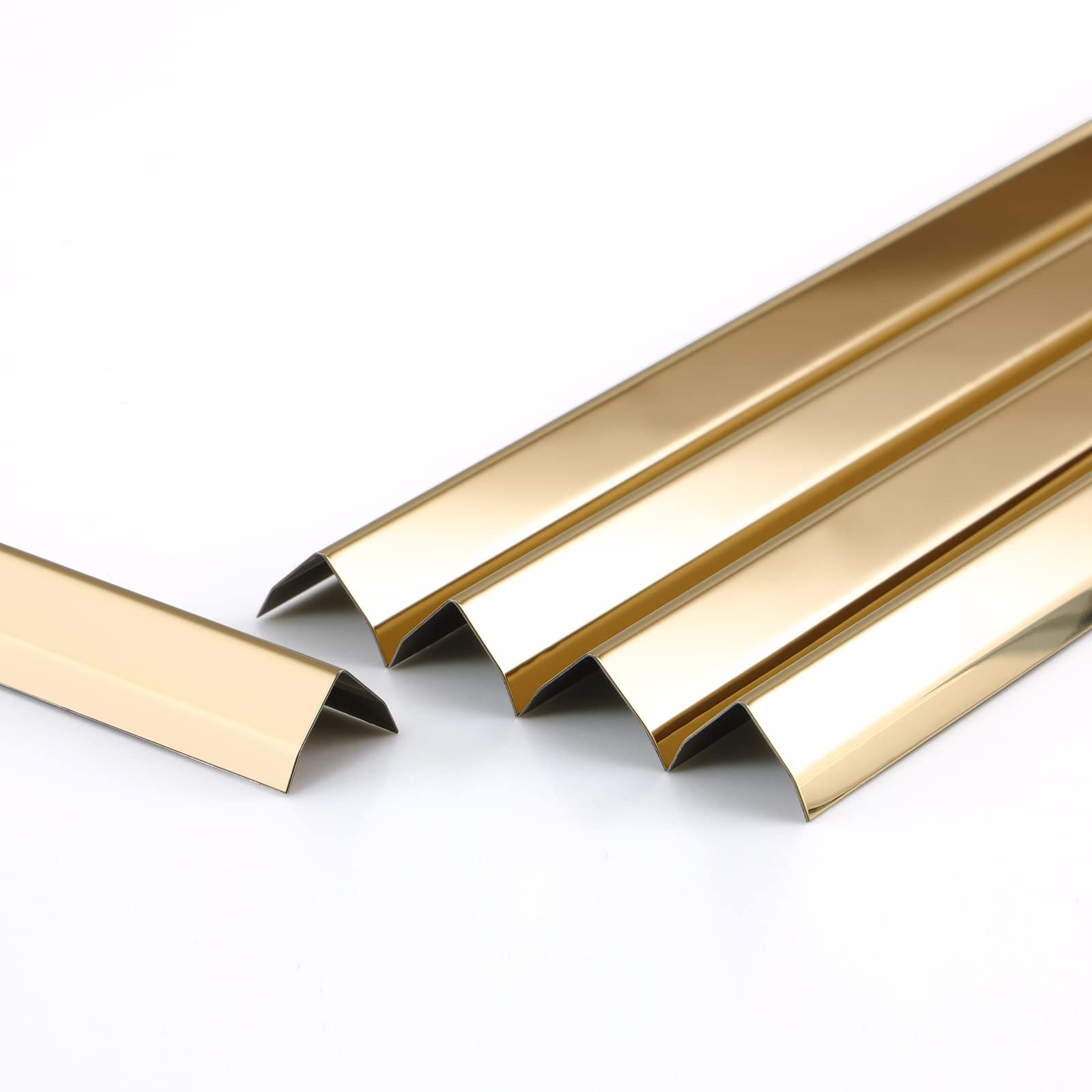 Trimold L molding stainless steel corner guard with 90-degree angle protects walls while adding style.
