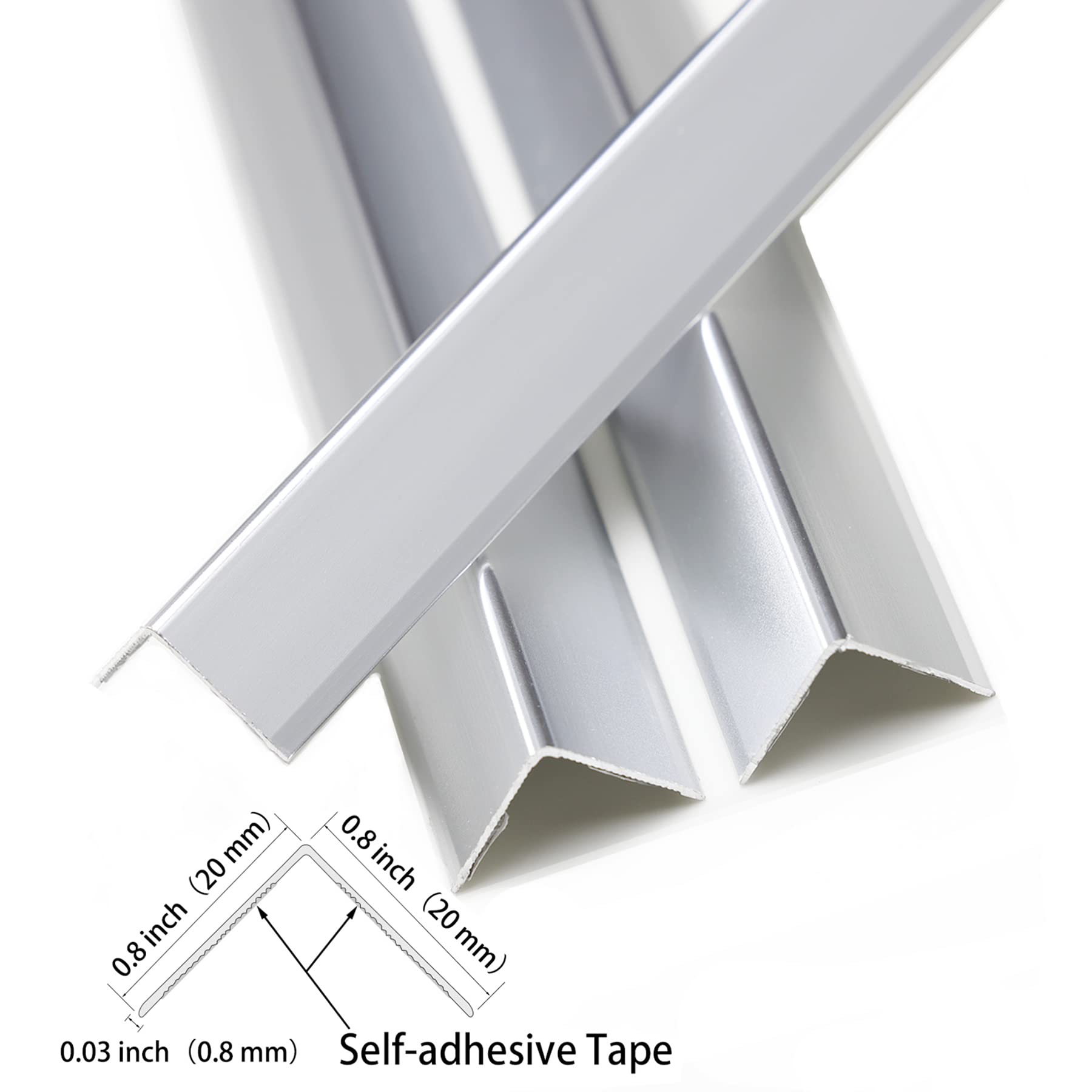Trimold corner guard with mirror-like finish, smooth surface easy to wipe clean.
