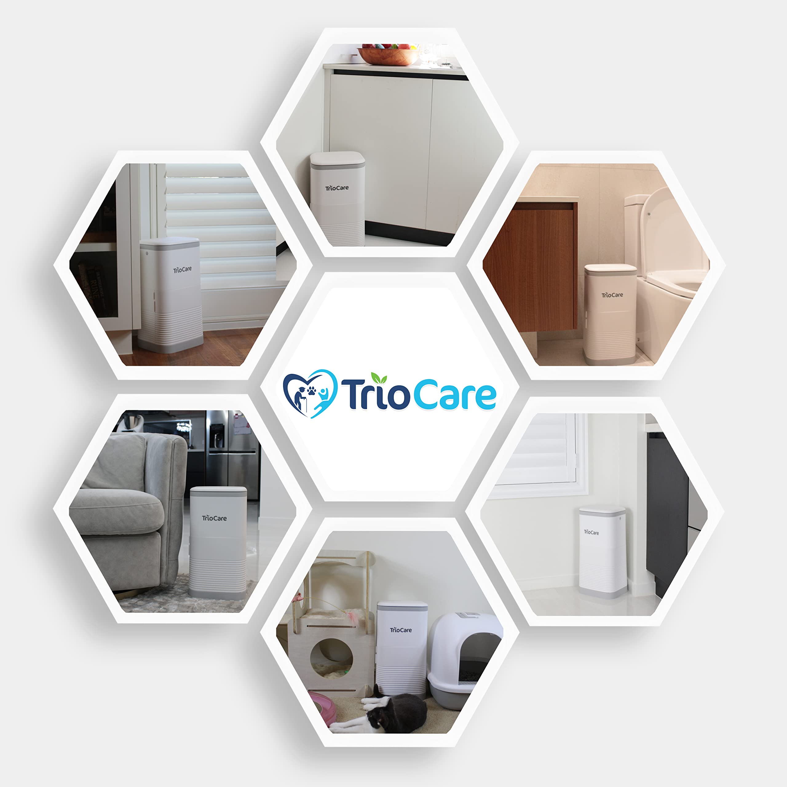 TrioCare child safety lock on the diaper pail for secure household use.