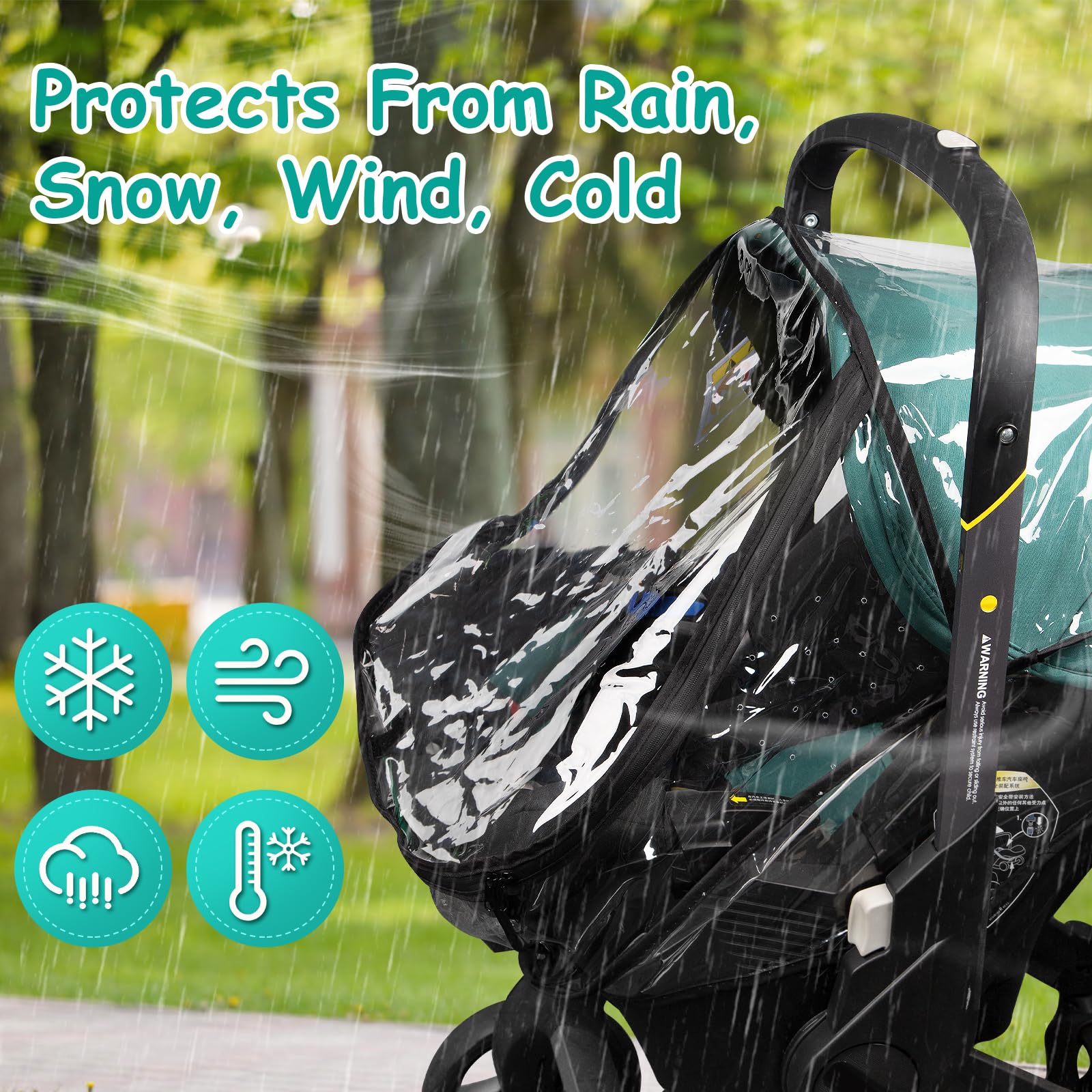 TRIPDAILY full-width zipper opening enables quick baby checks without removing the cover.