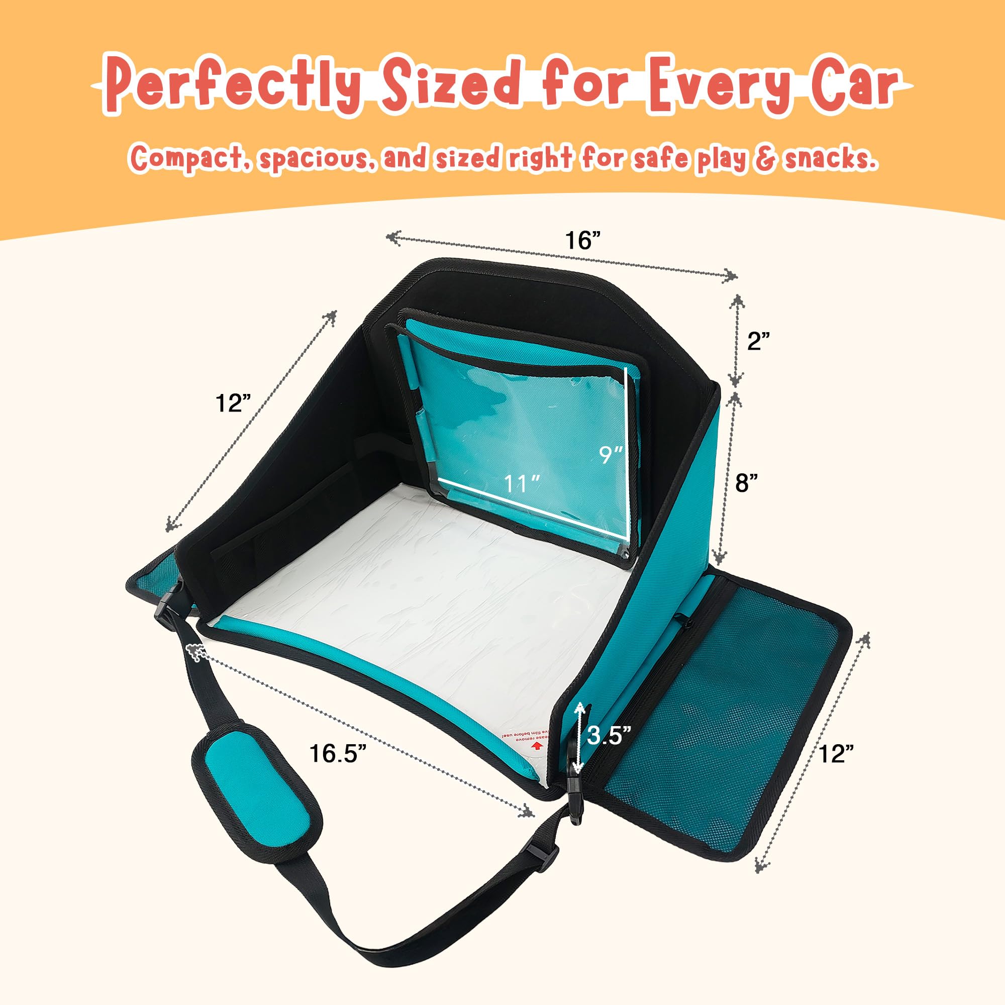 Triple EEE Adventures Travel Tray with tablet holder in use for hands-free viewing