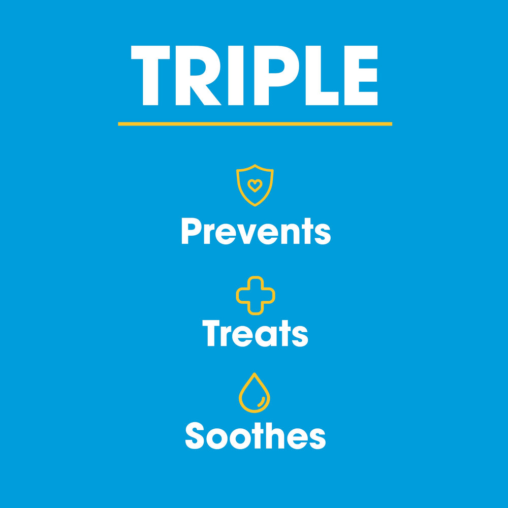 Triple Paste diaper rash care routine helps soothe sensitive areas.
